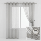 Silver Grey Open Mesh Net Curtains