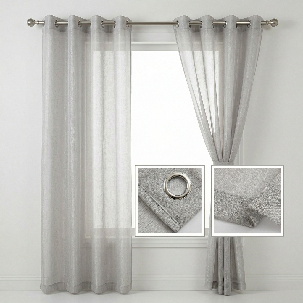 Hotel Style Textured Voile Curtains