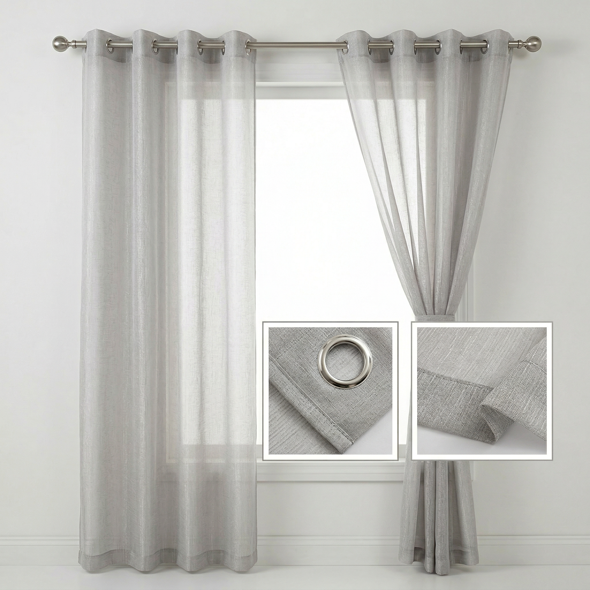 Hotel Style Textured Voile Curtains