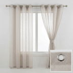 Elegant Stone Grey Textured Slub Tulle Curtain