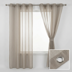 Fine Mesh Textured Tulle Semi Sheer Curtain