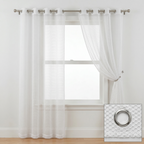 Geometric Open Weave Lattice Net Curtain