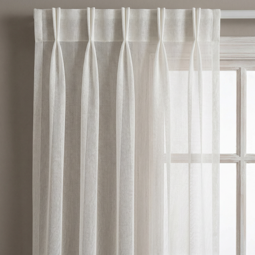 Fine Mesh Textured Tulle Semi Sheer Curtain