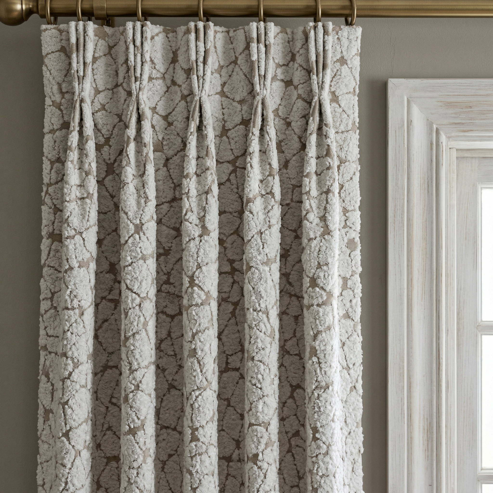 Abstract Grey Crackle Curtains