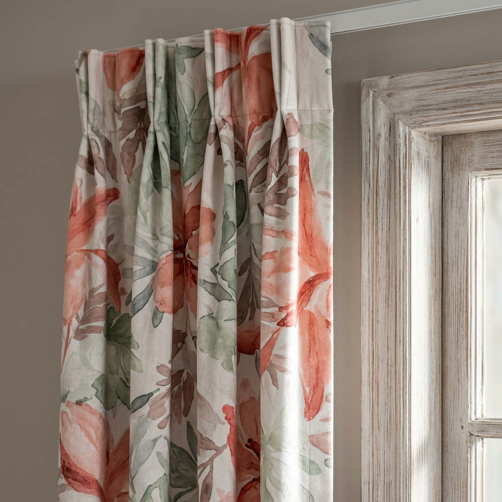 Tropical Palm Leaf Curtains