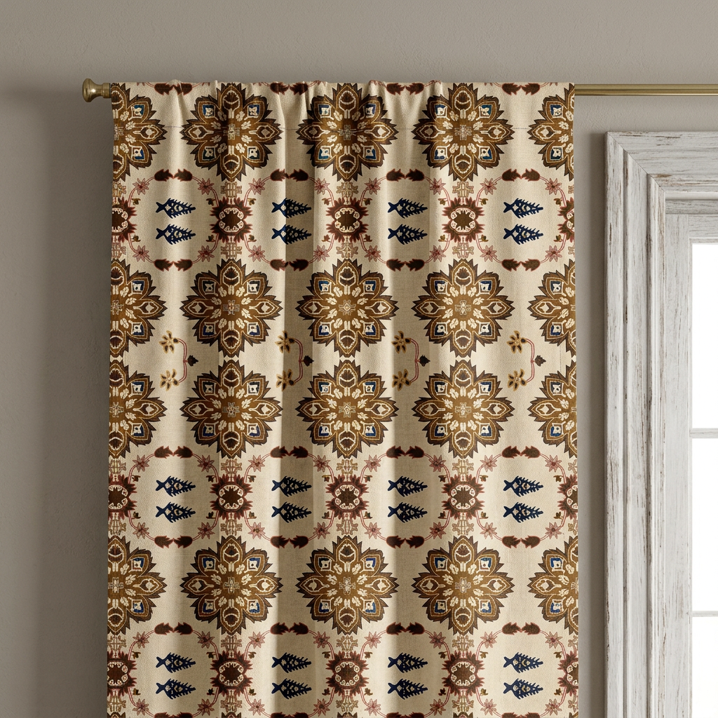 Geometrical Floral Curtains