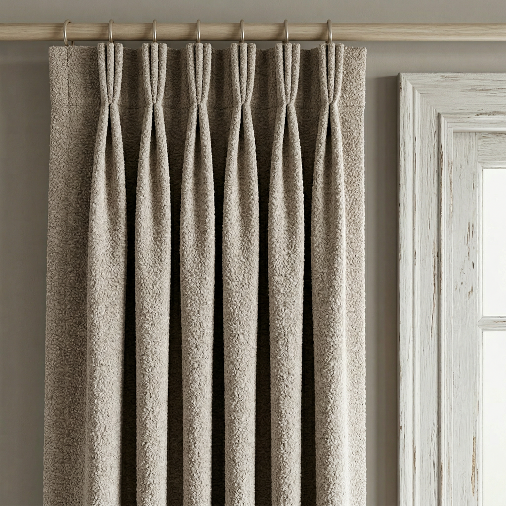 Natural Chunky Ribbed Knit Textured Curtains