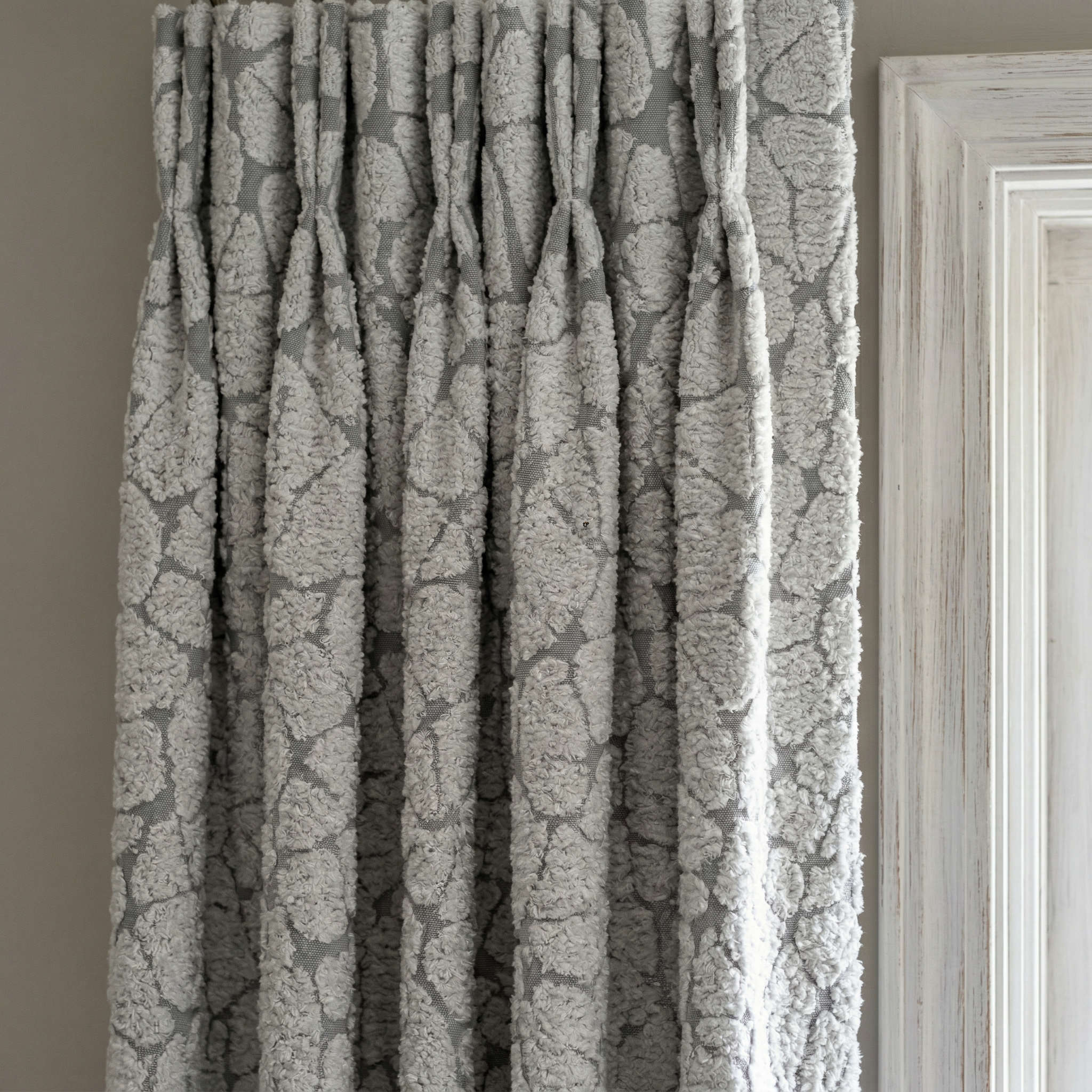 Abstract Grey Crackle Curtains