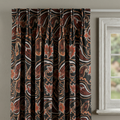 Black & Orange Paisley Curtains