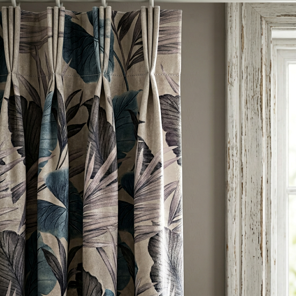 Botanical Palm Leaf Curtains
