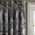 Navy Blue Tropical Palm Leaf Curtains