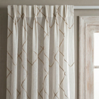 Luxury Embroidered Geometric Linen Blend Sheer Curtains