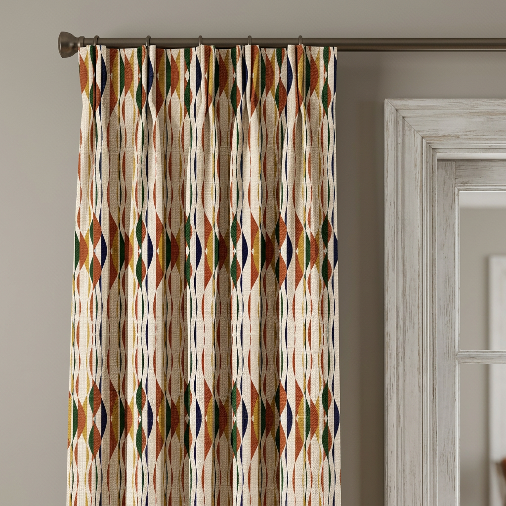 Abstract Wavy Patten Curtain Curtains