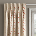 White Cotton With Orange Leaf Curtains