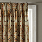 Rust And Black Oriental Bird Pattern Curtains