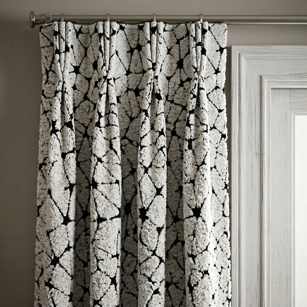 Abstract Grey Crackle Curtains