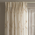 Luxury Embroidered Geometric Linen Blend Sheer Curtains