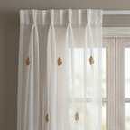 Scalloped Edge Embroidered Tulle Sheer Curtains