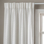 Luxury Ivory Linen Mix Pleated Semi-Sheer Curtain
