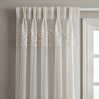 Silver Gold Sequin Border Sheer Curtains