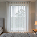 Fine Mesh Textured Tulle Semi Sheer Curtain