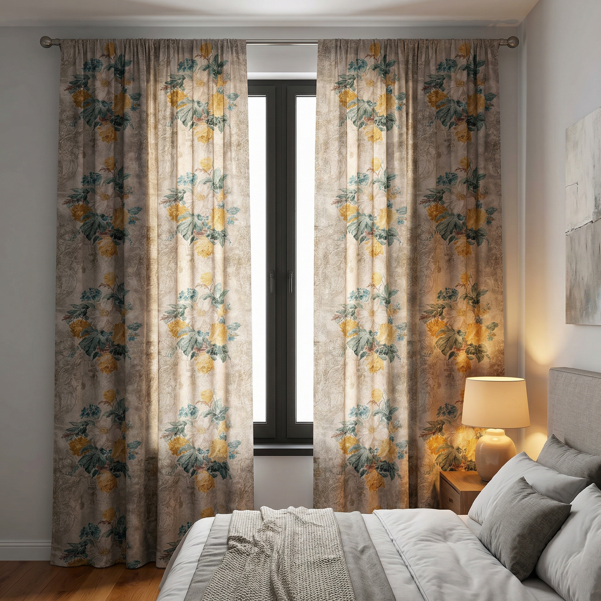 Magenta Floral Statement Curtains