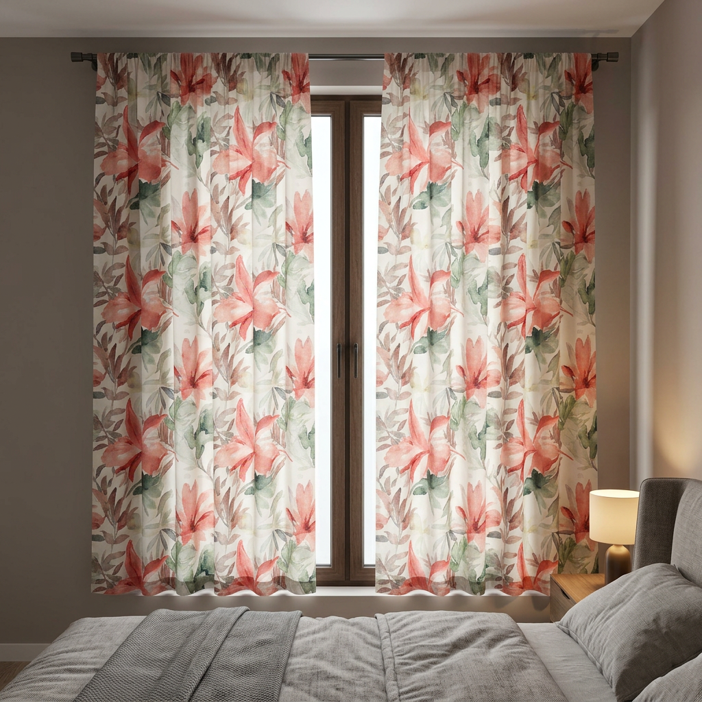 Tropical Palm Leaf Curtains