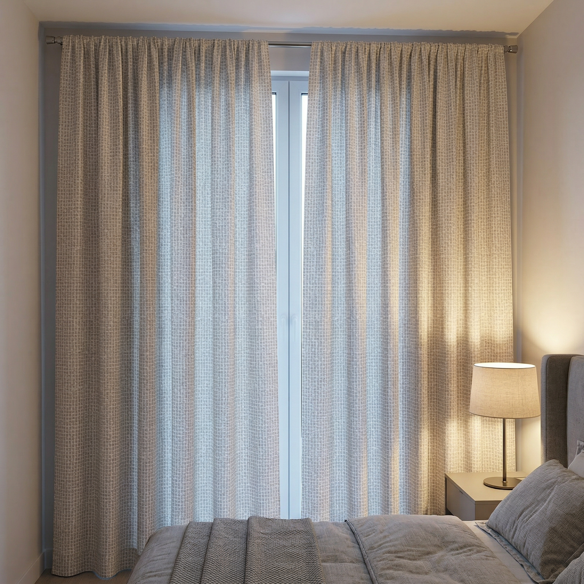 Natural Oatmeal Linen Look Textured Curtains