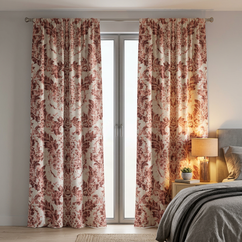 Vintage Floral Damask Curtains