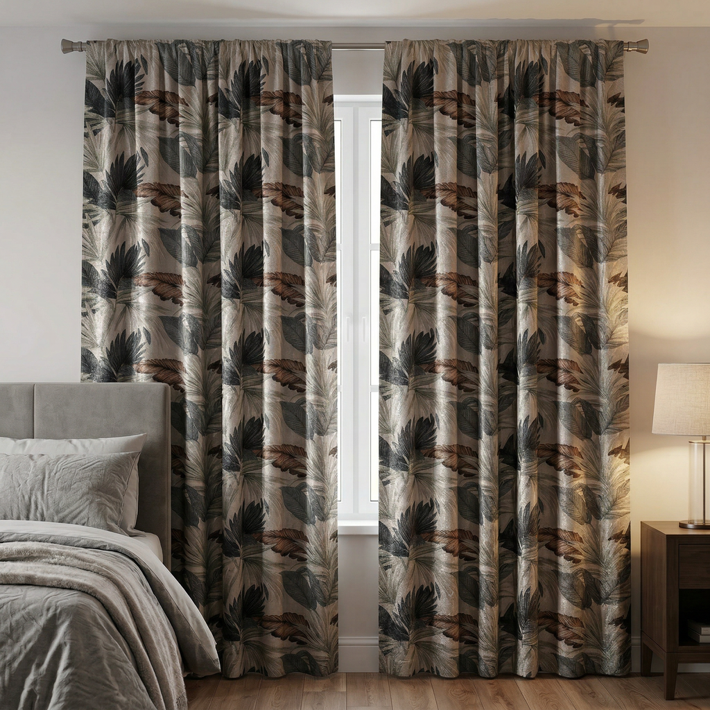 Botanical Palm Leaf Curtains