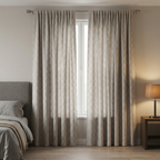 Modern Champagne Gold Trellis Geometric Curtains