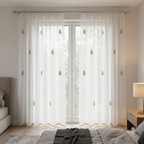 Scalloped Edge Embroidered Tulle Sheer Curtains