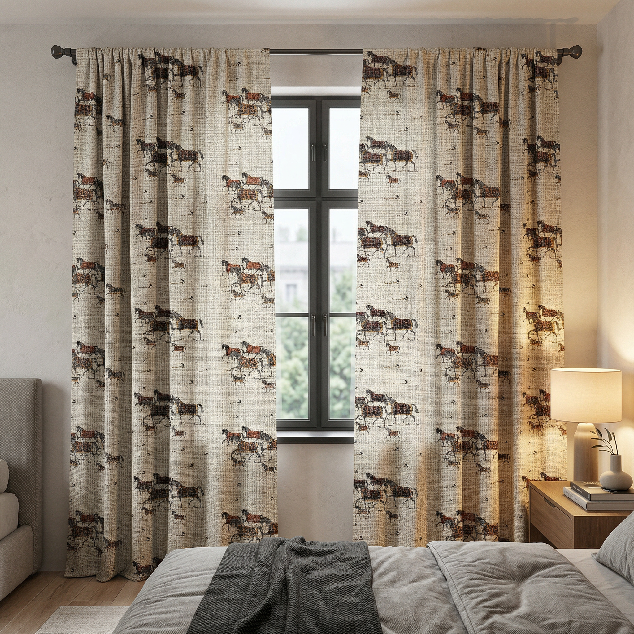 Wild Brown Horses Curtains