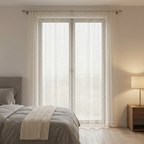 Geometric Open Weave Lattice Net Curtain
