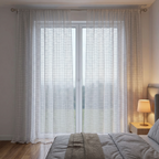 Modern Geometric Net Linen Blend Curtains