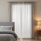 Textured Slub Tulle Semi Sheer Curtain