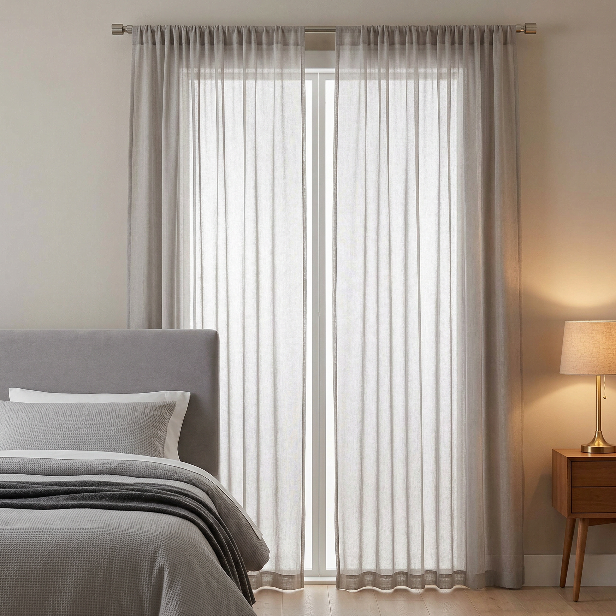 Textured Slub Tulle Semi Sheer Curtain