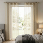 Geometric Open Weave Lattice Net Curtain