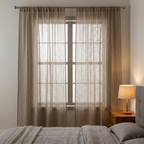 Vertical Stripe Linen Blend Cotton Curtains