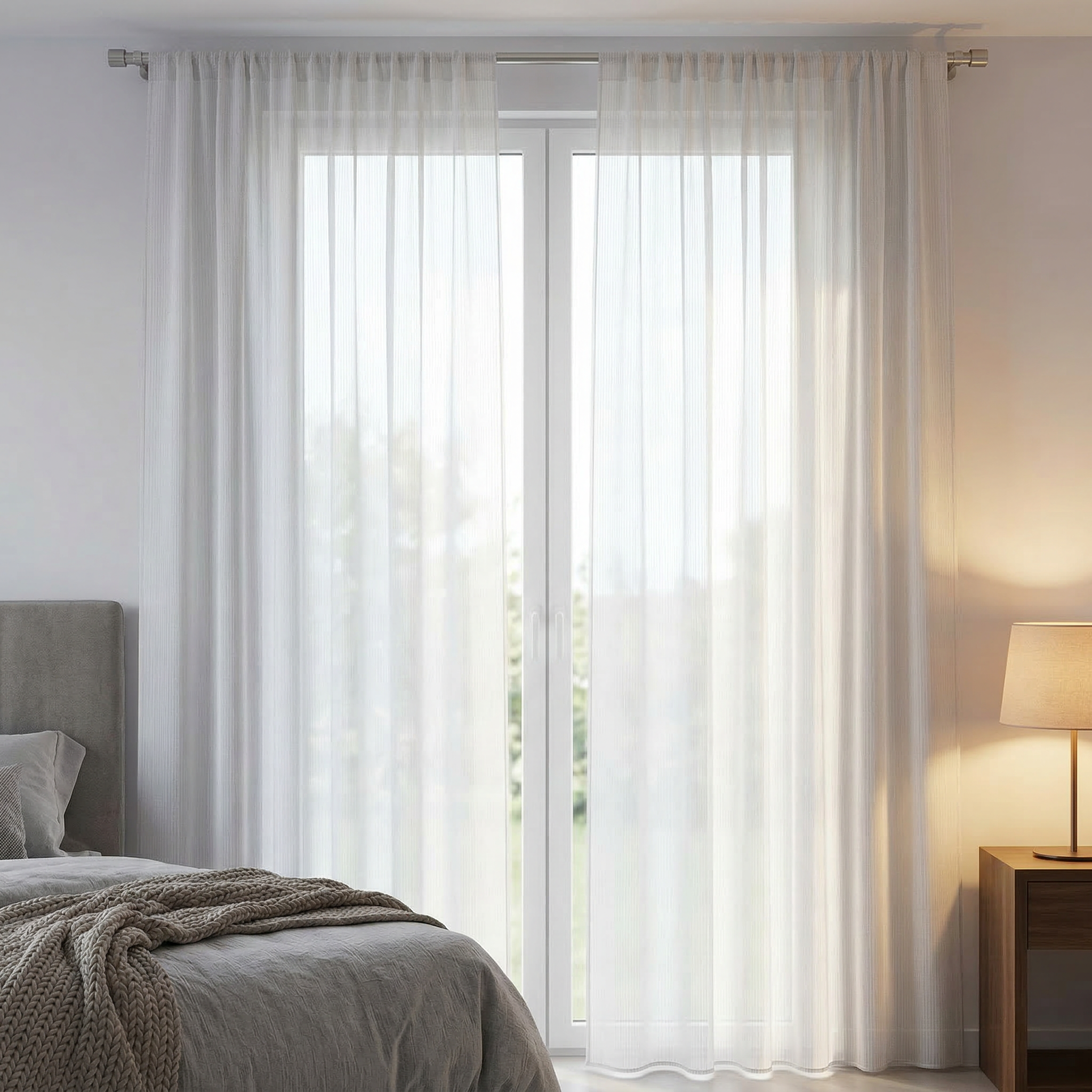 Luxury Shiny Fine Tulle Sheer Curtains