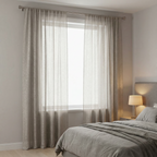 Mink Distressed Slub Tulle Sheer Curtains