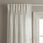 Luxury Off-White Linear Embroidery Sheer Voile Curtains