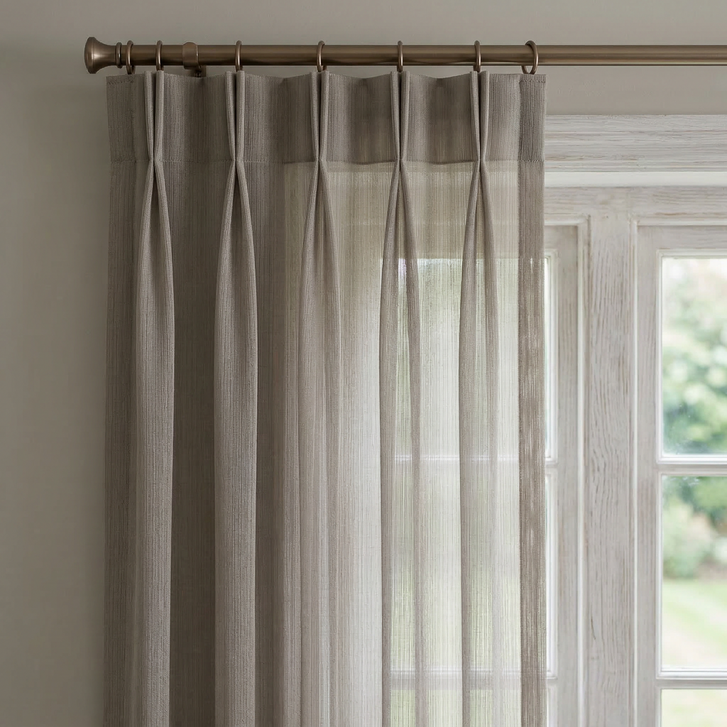 Soft Wave Effect Linen Cotton Sheer Curtains