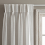 White Textured Slub Sheer Voile Curtains