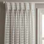 Modern Geometric Net Linen Blend Curtains
