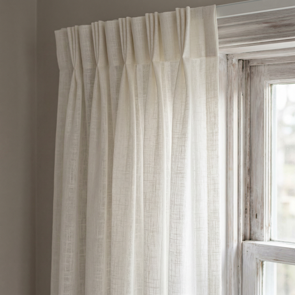 Cream Pure Linen Slub Curtains