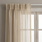 Square Grid Linen Effect Net Curtains