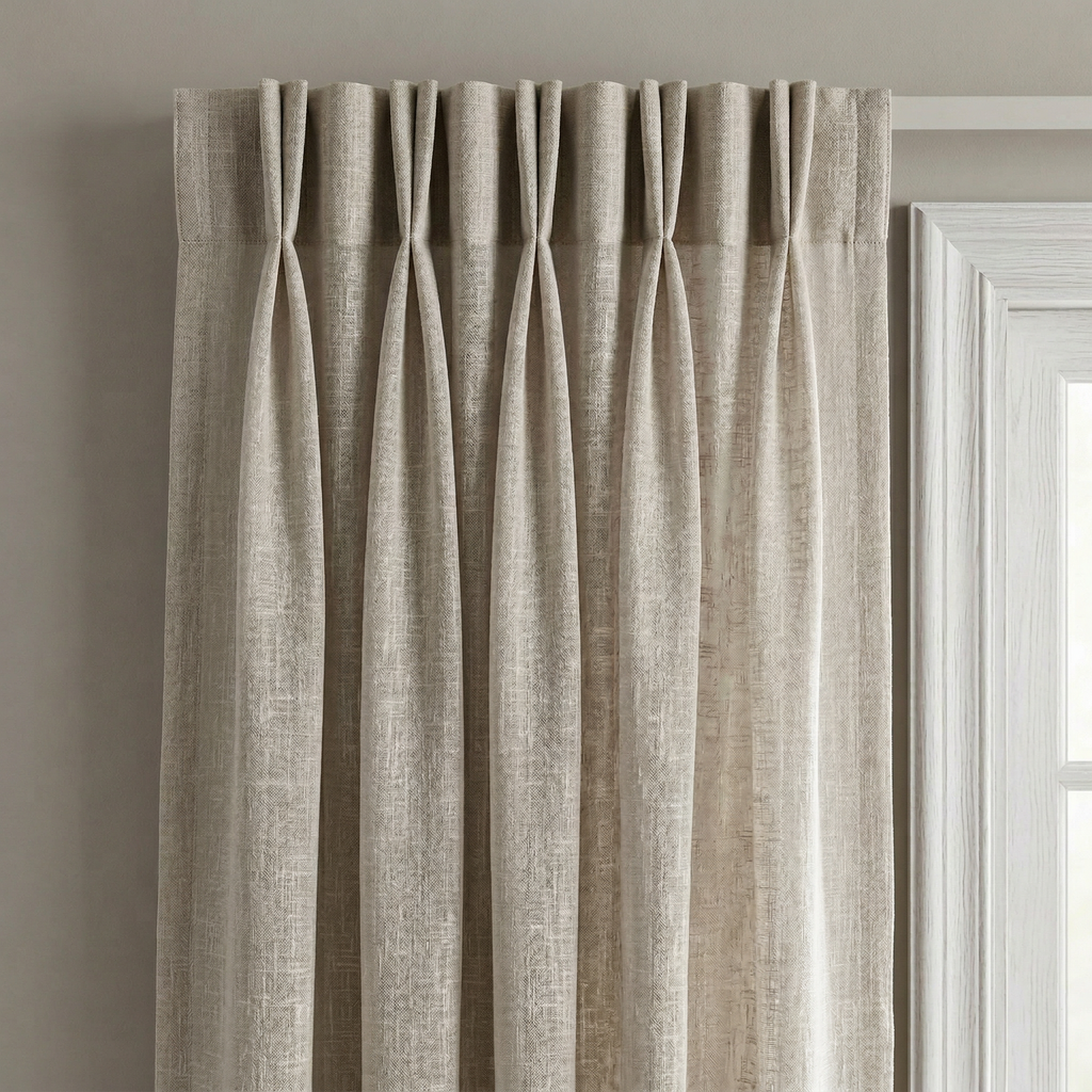 Elegant Stone Grey Textured Slub Tulle Curtain