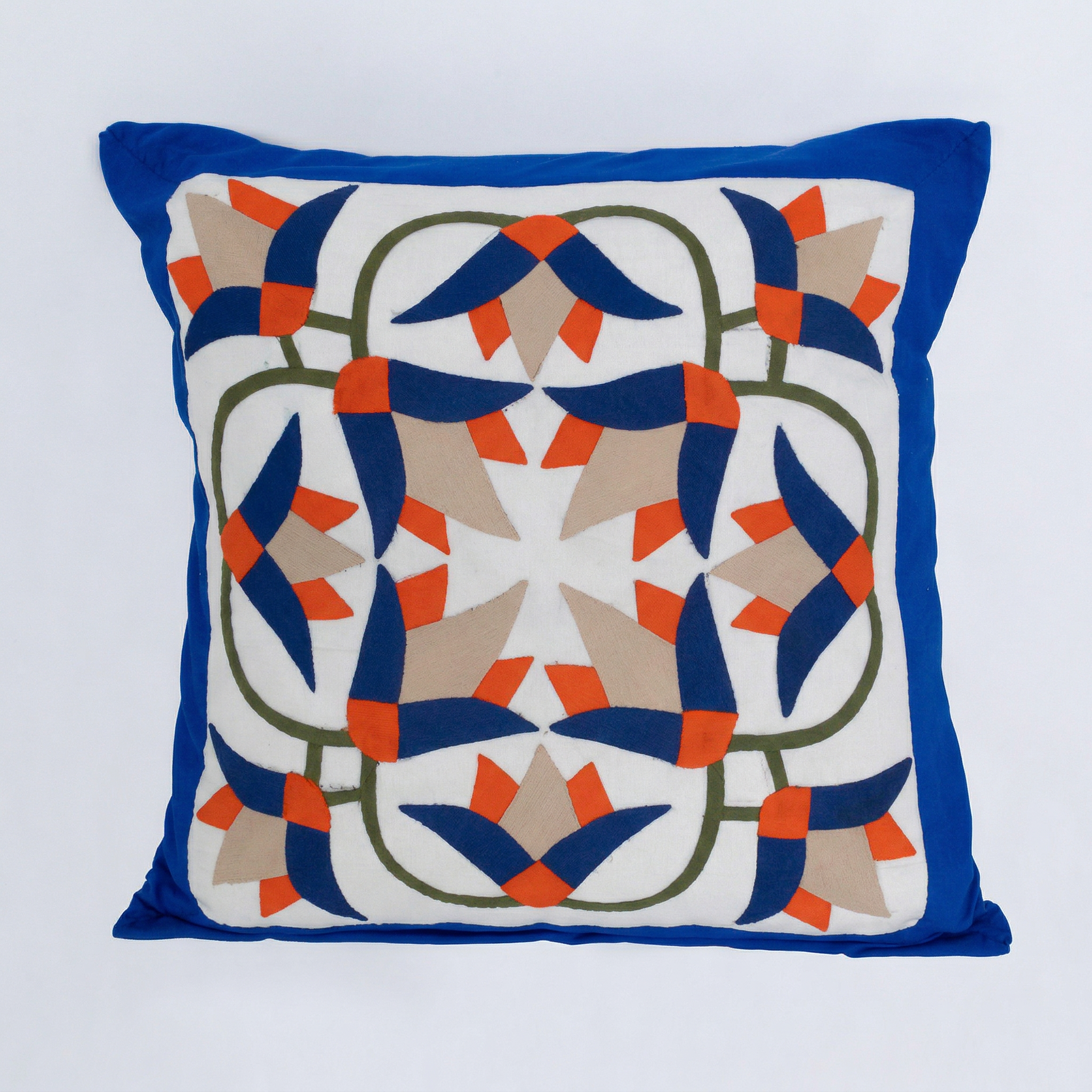 Hand-Stitched Lotus flower Handmade Cushion Cover