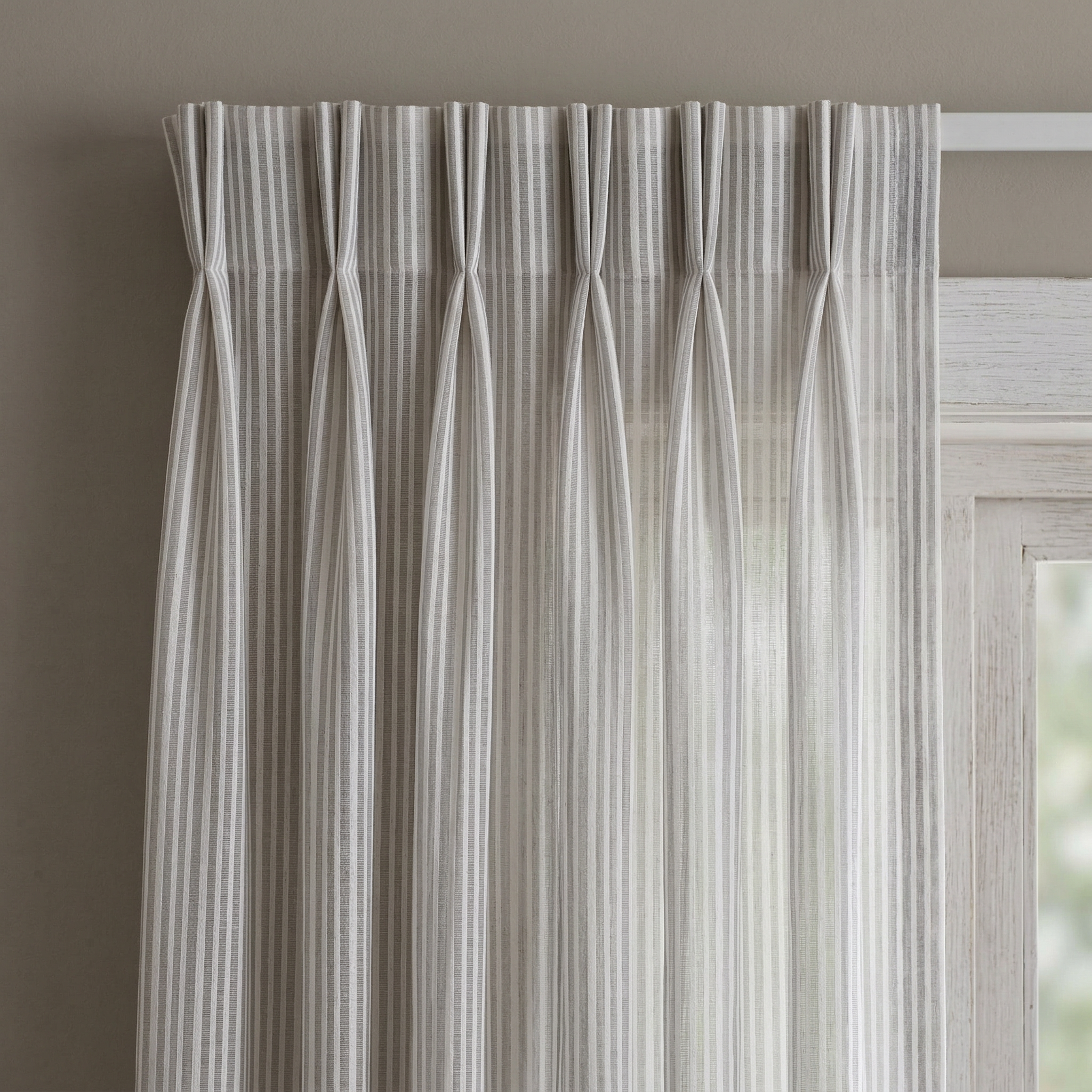 Vertical Stripe Linen Blend Cotton Curtains